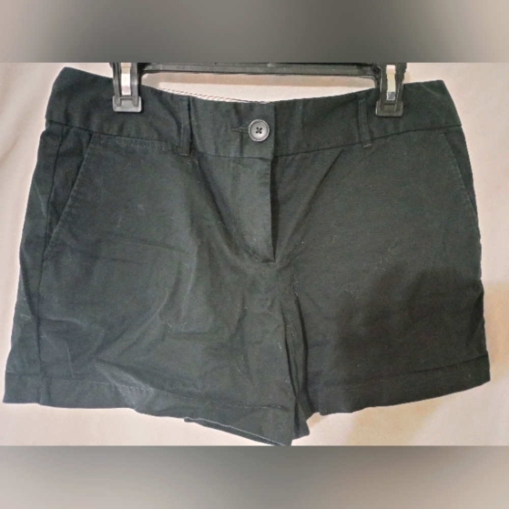 LOFT Black Bermuda Shorts with Classic Chino Style